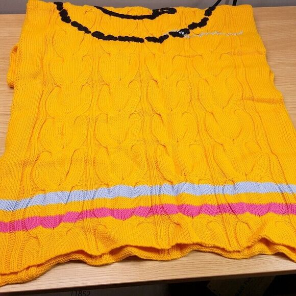 KERRI ROSENTHAL Womens Scarf Yellow Smiley Happy Face WELL LOVED 66x18.5 $348 - Picture 5 of 8